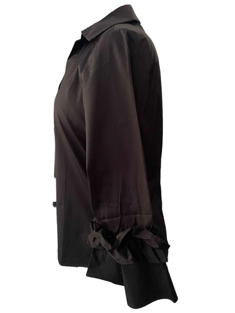 Harshman Women's Black Cotton Selina Blouse with Ruffled Cuff Detail Sz: L NWT - Picture 5 of 13